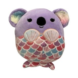 HTF Mermaid Koala Squishmallow Purple Rainbow Shell Scales Plush
